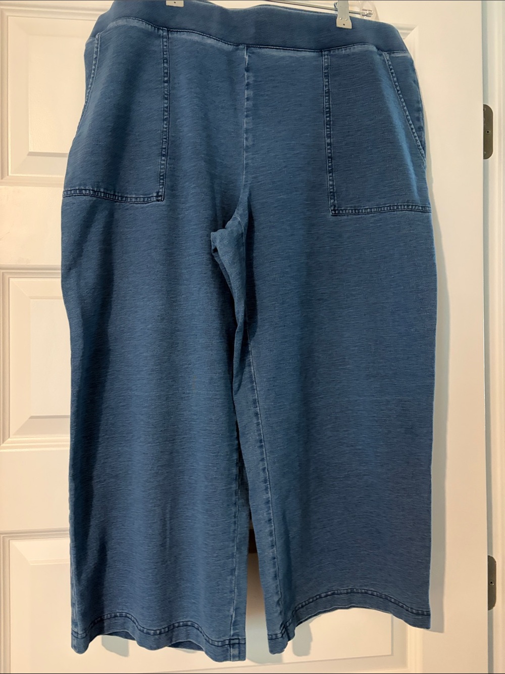 Pure Jill Wide-Leg Knit Pants in Indigo Blue
